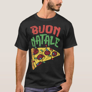 Buon Natale Pizza Funny Italiaans kerstlicht G T-shirt