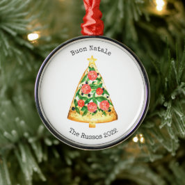 Buon Natale Pizza Slice Jaar Metalen Ornament