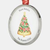 Buon Natale Pizza Slice Jaar Metalen Ornament (Links)