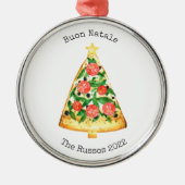 Buon Natale Pizza Slice Jaar Metalen Ornament (Voorkant)