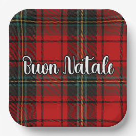 Buon Natale Plaid Papieren Bordje