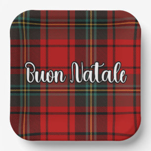 Buon Natale Plaid Papieren Bordje