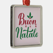 Buon Natale Red en Green Italy Kerstmis Metalen Ornament (Rechts)