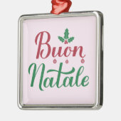 Buon Natale Red en Green Italy Kerstmis Metalen Ornament (Links)