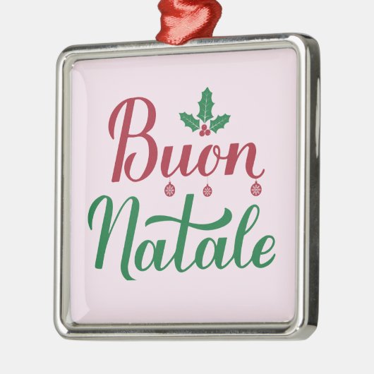 Buon Natale Red en Green Italy Kerstmis Metalen Ornament (Links)