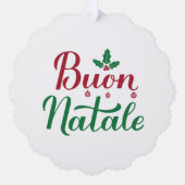 Buon Natale Red en Green Italy Kerstmis Ornament Kaart (Voorkant)