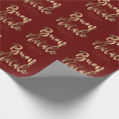 Buon Natale Red Gold-kerstscript Italiaans Cadeaupapier (Hoek)