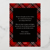 Buon Natale Red Plaid Tartan Foto Folie Feestdagenkaart (Achterkant)