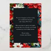 Buon Natale Red Poinsettia Bloemenfoto Folie Feestdagenkaart (Achterkant)