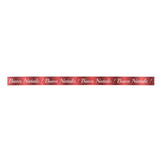 Buon Natale Red Satin kerstsatin Ribbon Satijnen Lint (Voorkant)