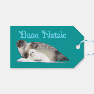 Buon Natale - Ringed zegel Cadeaulabel