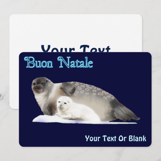 Buon Natale - Ringed zegel Feestdagenkaart (Voorkant / Achterkant)