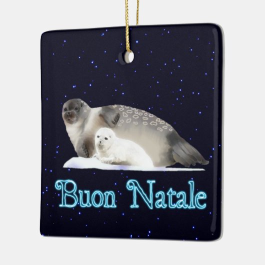 Buon Natale - Ringed zegel Keramisch Ornament (Links)