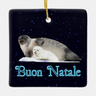 Buon Natale - Ringed zegel Keramisch Ornament