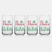 Buon Natale Rode en Groene Kerstmis Blikvorm Glas (Achterkant)