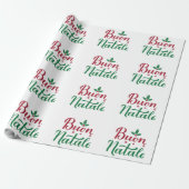 Buon Natale Rode en Groene Kerstmis Cadeaupapier (Uitgerold)