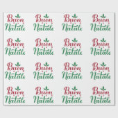Buon Natale Rode en Groene Kerstmis Cadeaupapier (Vlak)