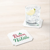 Buon Natale Rode en Groene Kerstmis Kartonnen Onderzetters (Insitu)