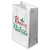 Buon Natale Rode en Groene Kerstmis Klein Cadeauzakje (Achterkant Gekanteld)