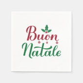 Buon Natale Rode en Groene Kerstmis Servet (Voorkant)