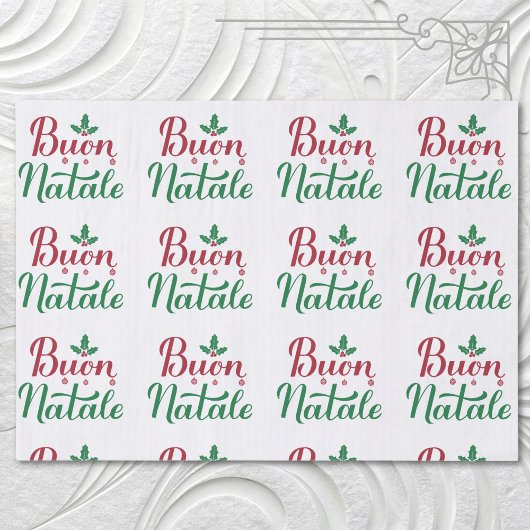 Buon Natale Rode en Groene Kerstmis Tissuepapier