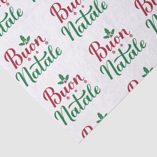 Buon Natale Rode en Groene Kerstmis Tissuepapier (Detail)