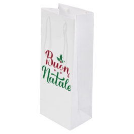 Buon Natale Rode en Groene Kerstmis Wijn Cadeautas