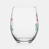 Buon Natale Rode en Groene Kerstmis Wijnglas Zonder Voet (Rechts)