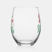 Buon Natale Rode en Groene Kerstmis Wijnglas Zonder Voet (Links)