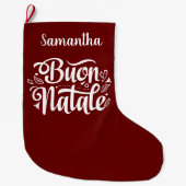 Buon Natale Rode Kerst Italiaans Grote Kerstsok (Voorkant)