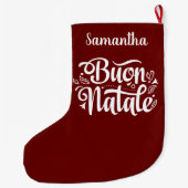 Buon Natale Rode Kerst Italiaans Grote Kerstsok (Achterkant)