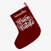 Buon Natale Rode Kerst Italiaans Grote Kerstsok (Achterkant (Hangend))
