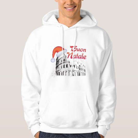 Buon Natale Rome Colosseum Santa Hat Hoodie (Voorkant)