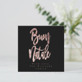 Buon Natale Roos Gold Script Italiaans kerstcadeau Feestdagenkaart (Staand voorkant)