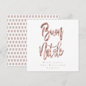 Buon Natale Roos Gold Script Italiaans kerstfeest Feestdagenkaart (Voorkant / Achterkant)
