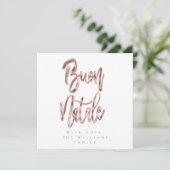 Buon Natale Roos Gold Script Italiaans kerstfeest Feestdagenkaart (Staand voorkant)