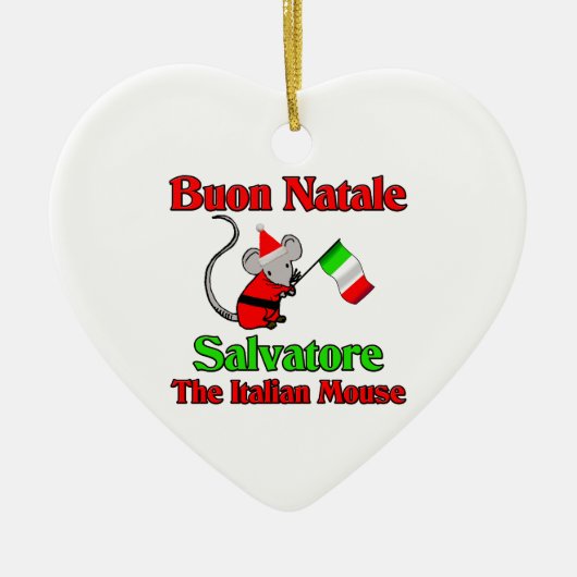 Buon Natale Salvatore De Italiaanse muis Keramisch Ornament (Voorkant)