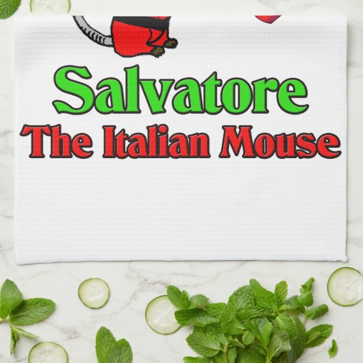 Buon Natale Salvatore De Italiaanse muis Theedoek (Gevouwen)