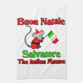 Buon Natale Salvatore De Italiaanse muis Theedoek (Verticaal)