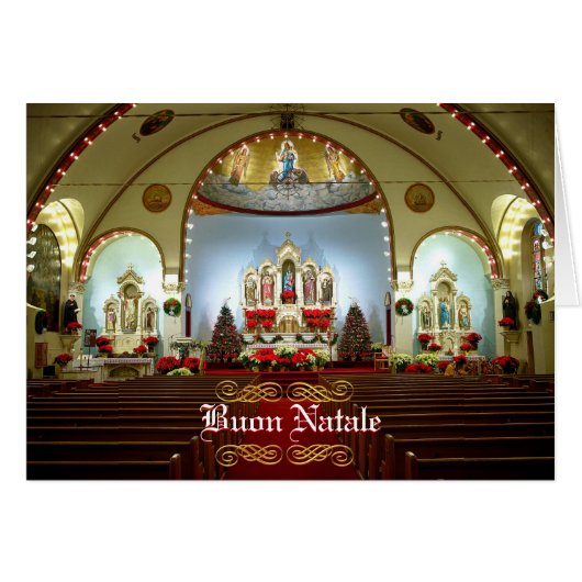 Buon Natale Sanctuary Kerstmis Kaart (Voorkant Horizontaal)
