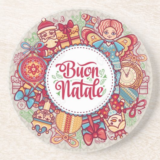 **BUON NATALE** SANDSTONE ONDERZETTER (Voorkant)