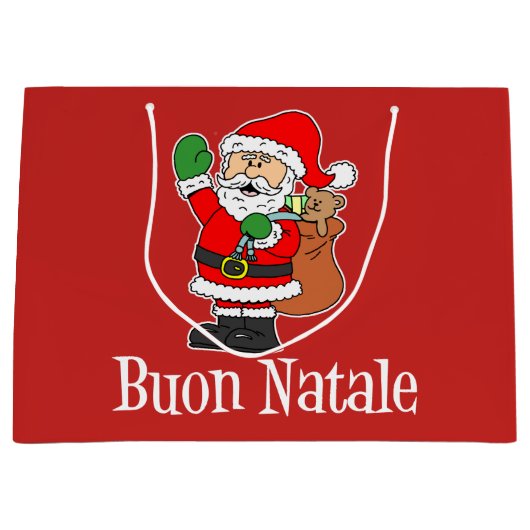 Buon Natale Santa Italiaanse kerst Groot Cadeauzakje (Voorkant)