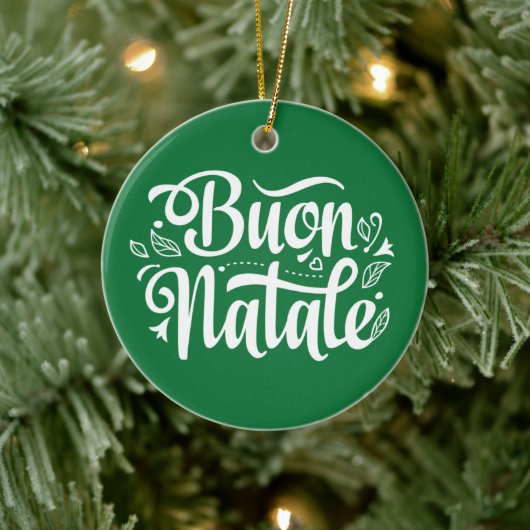 Buon Natale Simple Green Keramisch Ornament (Boom)