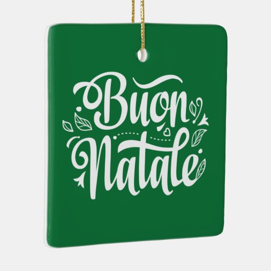Buon Natale Simple Green Keramisch Ornament (Rechts)