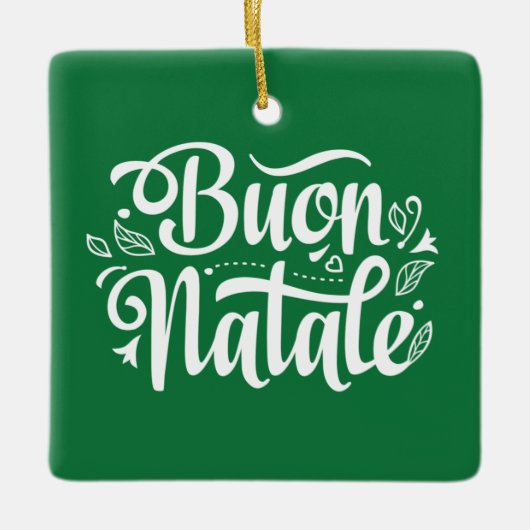 Buon Natale Simple Green Keramisch Ornament (Voorkant)