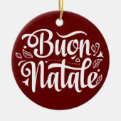 Buon Natale Simple Red, Italiaans kerstfeest Keramisch Ornament (Voorkant)