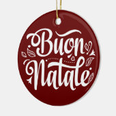 Buon Natale Simple Red, Italiaans kerstfeest Keramisch Ornament (Links)
