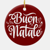 Buon Natale Simple Red, Italiaans kerstfeest Keramisch Ornament (Achterkant)