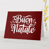 Buon Natale Simple Red Italy-kerstgroet Kaart (Gele Bloem)