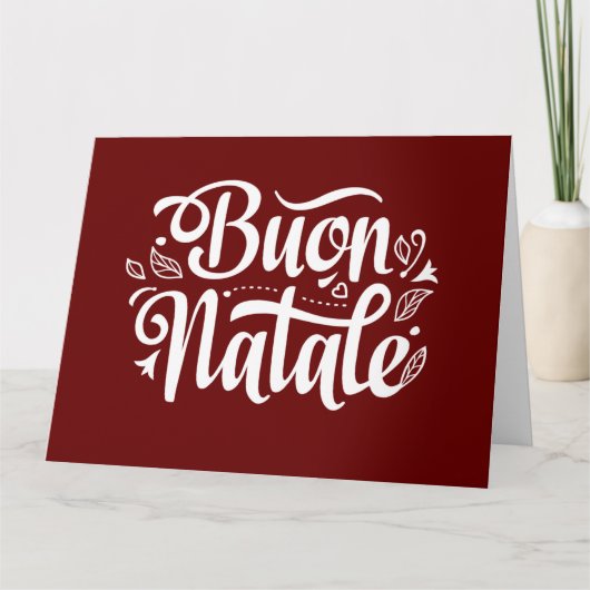 Buon Natale Simple Red Italy-kerstgroet Kaart (Voorkant)